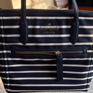 Kate Spade Black and White Striped Tote